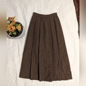 JH Collectables Brown Plaid Wool Skirt Size 4🍁🍂